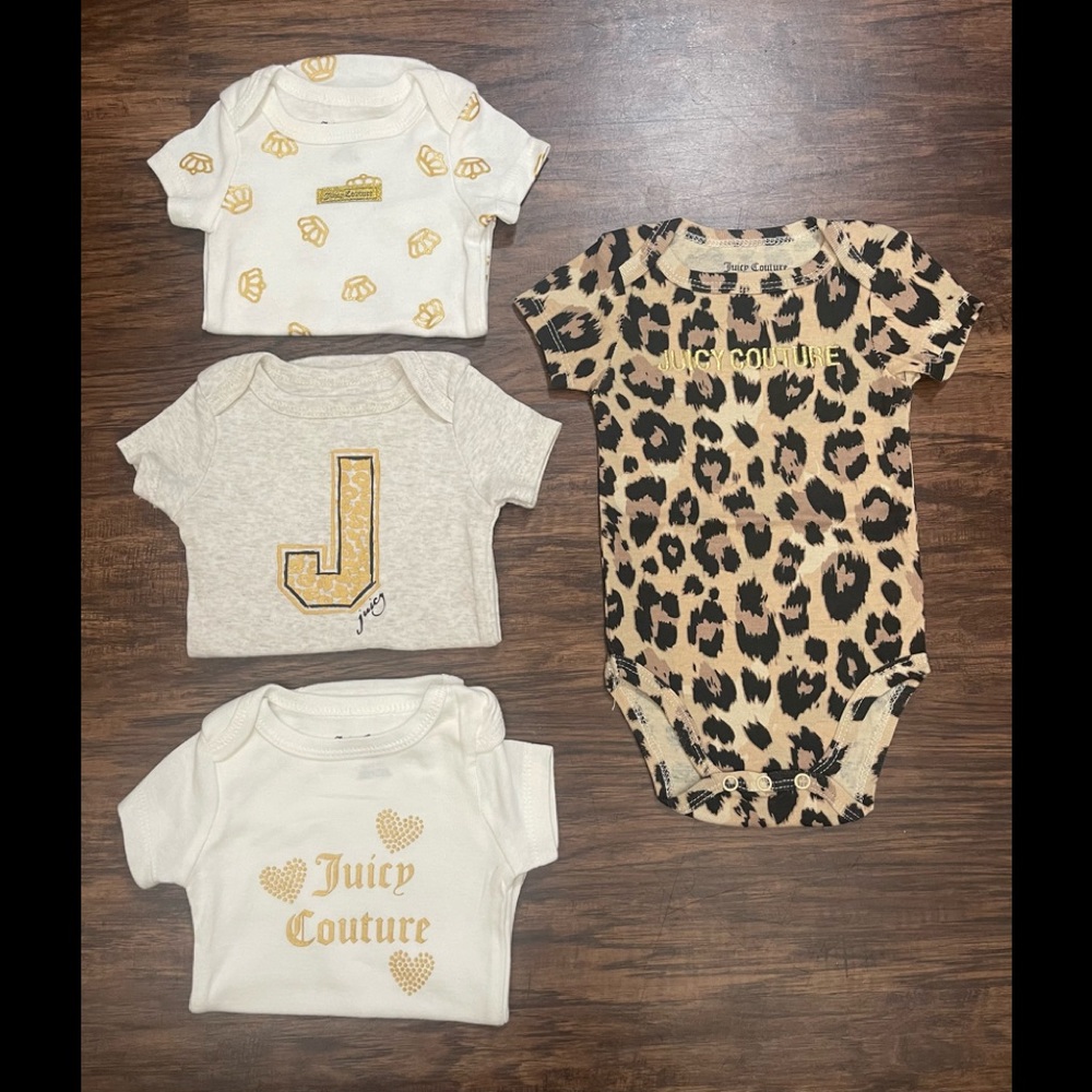 Set of Four Juicy Couture Onesies